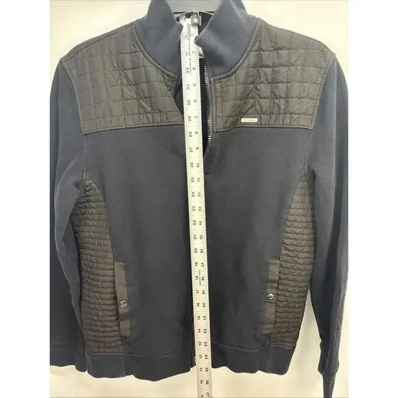 Calvin Klein Men's Black Quilted Jacket with Rib Knit Trim - Medium - Picture 6 of 9